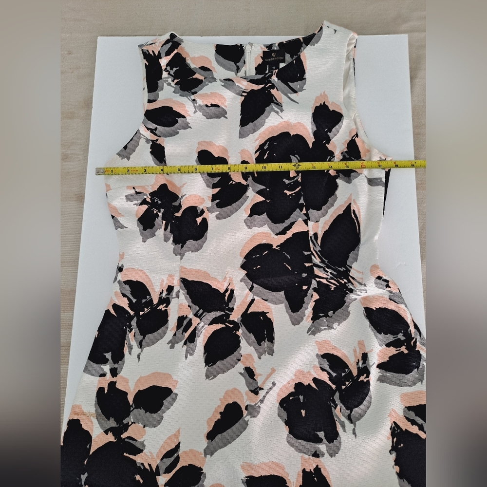 Worthington Floral Sleeveless Dress Black/Coral and White. Size 10. Worn once. - Picture 5 of 6